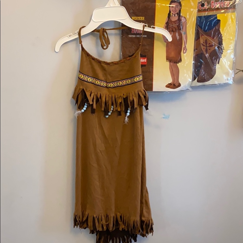 Girls dress up fringe dress and boot covers
